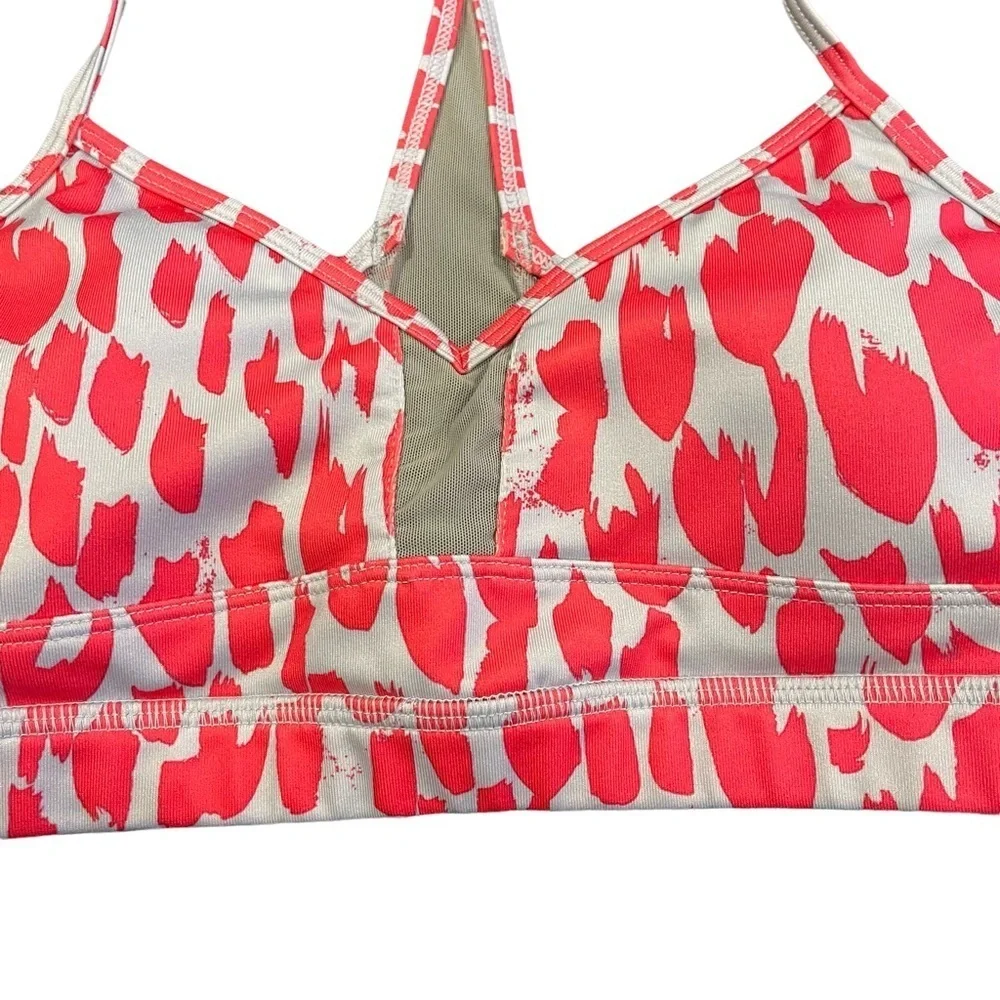 Alo Pink and gray mesh Sport Yoga Animal Print Bra